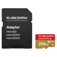 SanDisk microSDXC Extreme Plus 256GB (UHS-I, R250MB/s / W170MB/s, 5K, 4K UHD)+ Ad