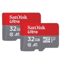 SanDisk SanDisk Ultra® 32GB microSDHC+ SD Adapter 120MB/s  A1 Class 10 UHS-I - 2-Pa