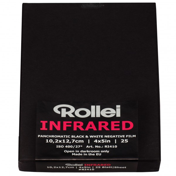 Rollei Infrared 400, 4x5 inch (10,2x12,7 cm), 25 Blatt
