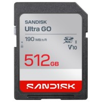 SanDisk SDXC Ultra GO 512GB (UHS-1, V10, U1, C10, R190MB/s, Full HD Video)