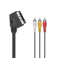 Hama Video-Kabel, Scart-Stecker - 3 Cinch-Stecker (Video/Stereo), 1,5 m