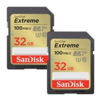 SanDisk SDHC Extreme 32GB (100/60 MB/s R/W), + 1 Jahr RescuePRO Deluxe, 2er-Set