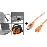 Tether Tools Starter Tethering Kit: USB3 A/MicroB Kabel 15' ORG