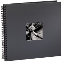 Hama Spiral-Album Fine Art, 36x32 cm, 50 schwarze Seiten, Grau