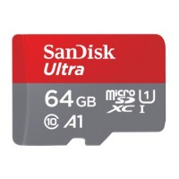 SanDisk microSDXC Ultra 64GB (A1/UHS-I/Cl.10/140MB/s) + Adapter Mobile