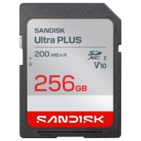 SanDisk SDXC Ultra PLUS 256GB (UHS-I,V10, U1, C10 (R200MB/s), HD)
