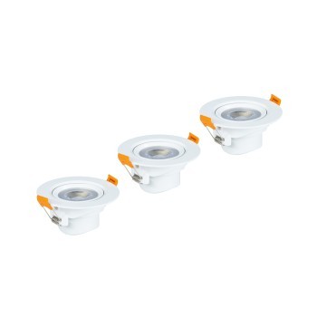 Xavax LED-Einbaustrahler, 3er-Set, 5W, 350lm, Lichtfarbe: Warmweiß, Fassung: Weiß