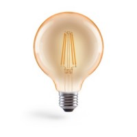Xavax LED-Filament, E27, 650lm 8W, Vintage-Lampe Globe 125, dimmbar, Warmweiß