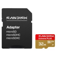 SanDisk microSDHC Extreme Plus 32GB (UHS-I, R100MB/s / W90MB/s, 5K, 4K UHD)+ Ad