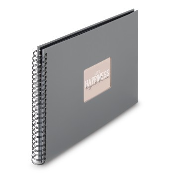 Hama Spiral-Album Fine Art, 36x32 cm, 50 schwarze Seiten, Steingrau