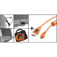 Tether Tools Starter Tethering Kit: USB2 A/Mini-B Kabel 15' ORG