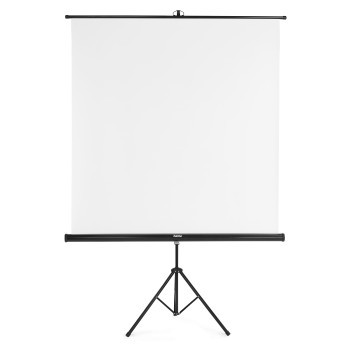 Hama Leinwand mit Stativ, 155 x 155 cm, 2in1, mobiles Set, Teleskoprohr, Weiß