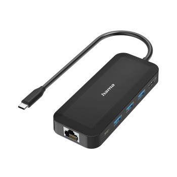 Hama USB-C-Hub, Multiport, 6 Ports, 3x USB-A, USB-C, HDMI™, LAN/Ethernet