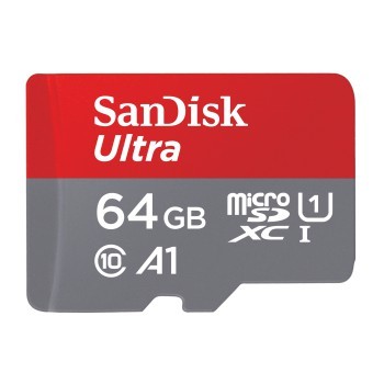 SanDisk microSDXC Ultra 64GB (A1/UHS-I/Cl.10/140MB/s) + Adapter Mobile
