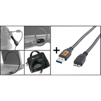 Tether Tools Starter Tethering Kit: USB3 A/MicroB Kabel 15' BLK