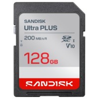 SanDisk SDXC Ultra PLUS 128GB (UHS-I,V10, U1, C10 (R200MB/s), HD)