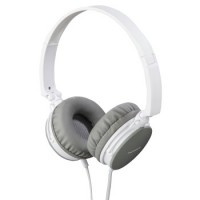 Thomson HED2207WH/GR Kopfhörer, On-Ear, Mikrofon, faltbar, Flachbandkabel